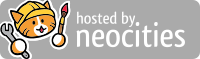 A banner that says hosted by neocities, which leads to their homepage if clicked.